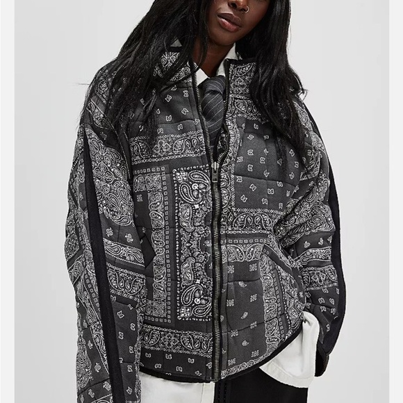 Free people Printed Dolman Quilted knit Jacket XL - Picture 1 of 4